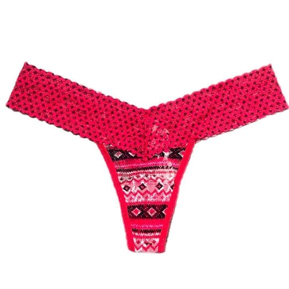 Victorias Secret Christmas Lace Thong panty One Size fits all S M L multicolor - Picture 2 of 4